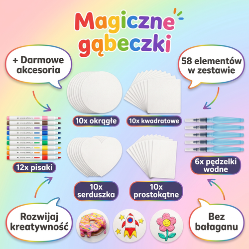 Zestaw magicznych gąbeczek do rysowania 3D